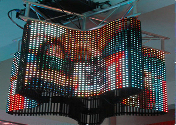 Tela alta flexível programável do vídeo da definição da cor completa da exposição da cortina do diodo emissor de luz P4
