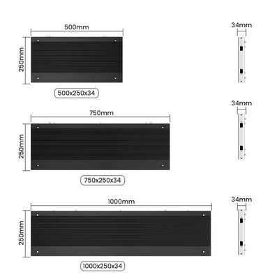 Ecrã LED interior de gabinete de alumínio P1.56 P1.95 P2.5 P2.6 P2.9 P3.91, 500x250/750x250/1000x250mm para exposições e exposições de varejo