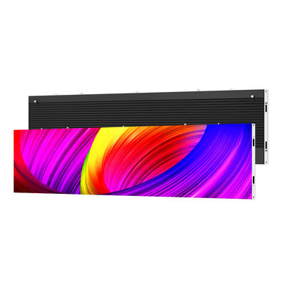 Ecrã LED interior de gabinete de alumínio P1.56 P1.95 P2.5 P2.6 P2.9 P3.91, 500x250/750x250/1000x250mm para exposições e exposições de varejo