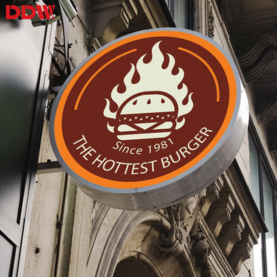 Sinal de LED redondo P4.68 externo, exibição de logotipo de LED circular